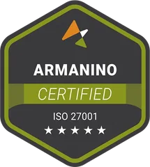 Armanino Certified, ISO 27001, a five star mark.